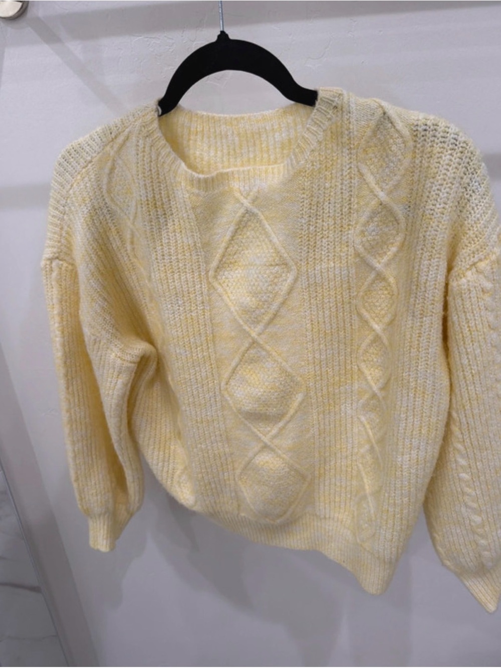 Classic Cable Knit Sweater - Cream Yellow